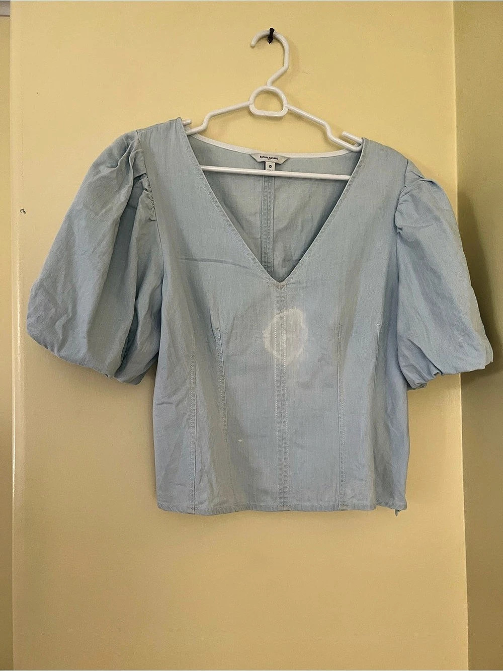 Banana Republic Blue Puff Sleeve Blouse